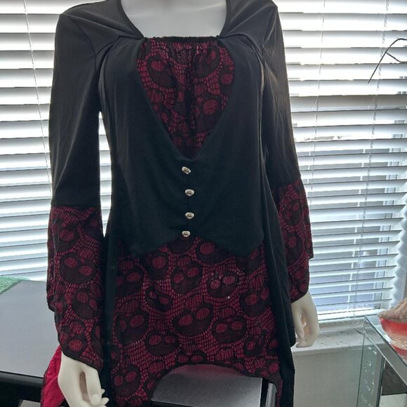 Goth Fun Witch Spooky Halloween top Medium Up to 34 Bust NEW  Hal1 - Picture 4 of 4